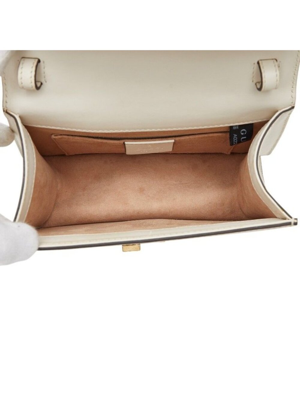 Gucci Sylvie Mini 2-Way Shoulder Bag White Leather 1 - Picture 9 of 10